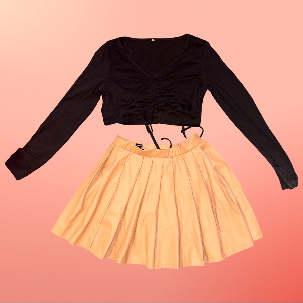 Elegant Black and Tan Women's Skirt